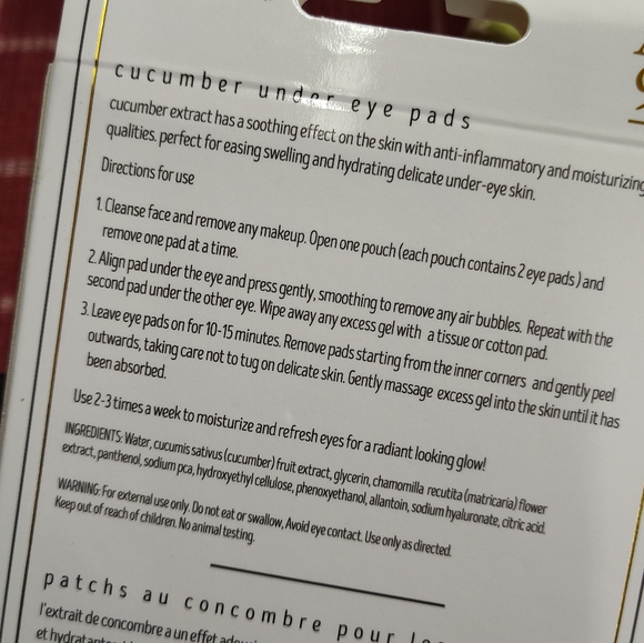 NEW!! Avenue 9 Cucumber Under Eye Pads (5 Sets) - Picture 6 of 6